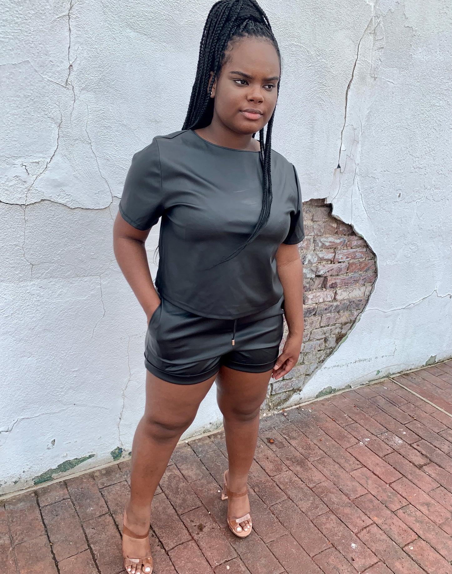 Kelly Vegan Leather Short Set