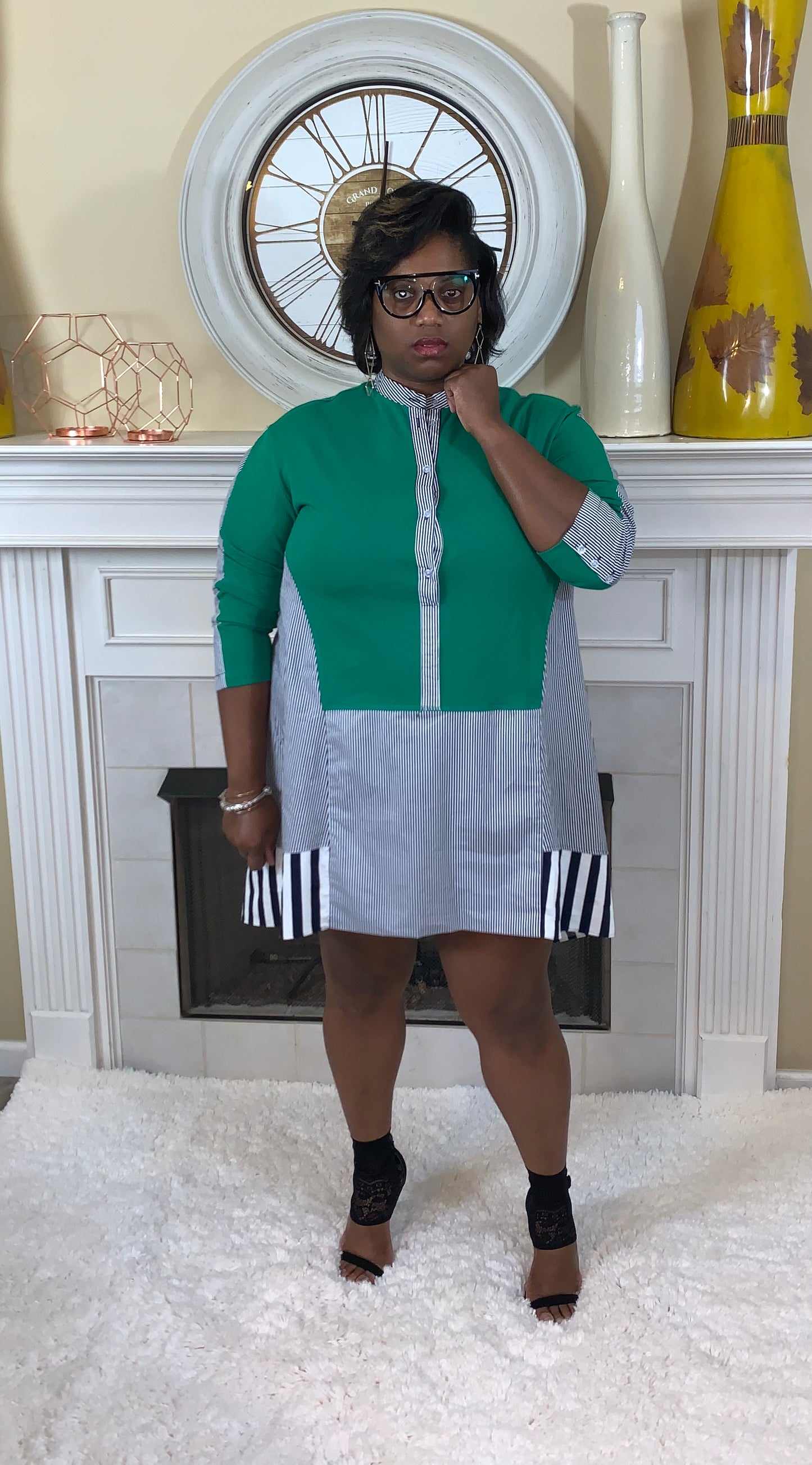 MIXED MEDIA TUNIC DRESS