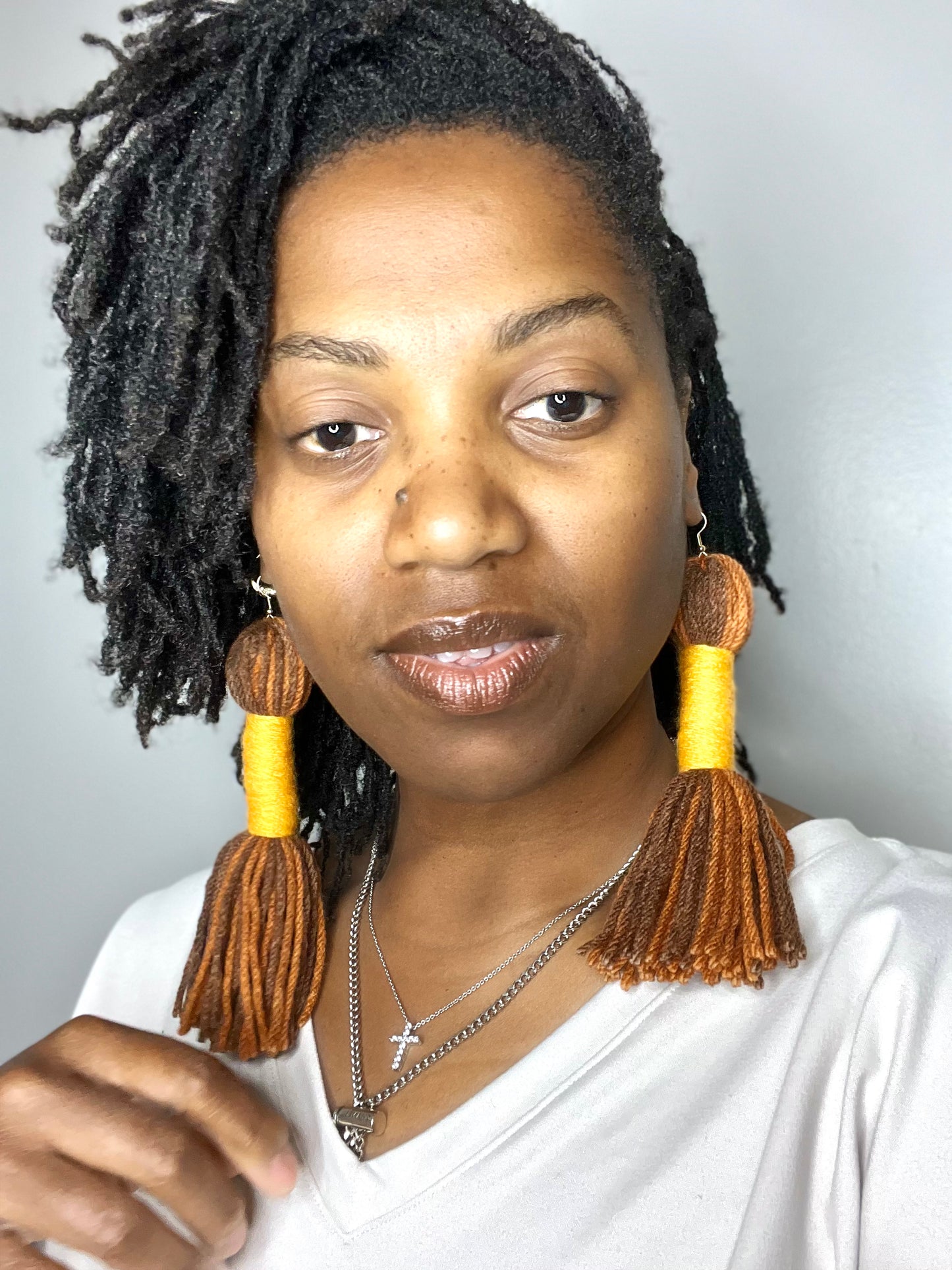 Brown-ish Tassel Earrings