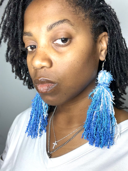 Ocean Wave Tassel Earrings