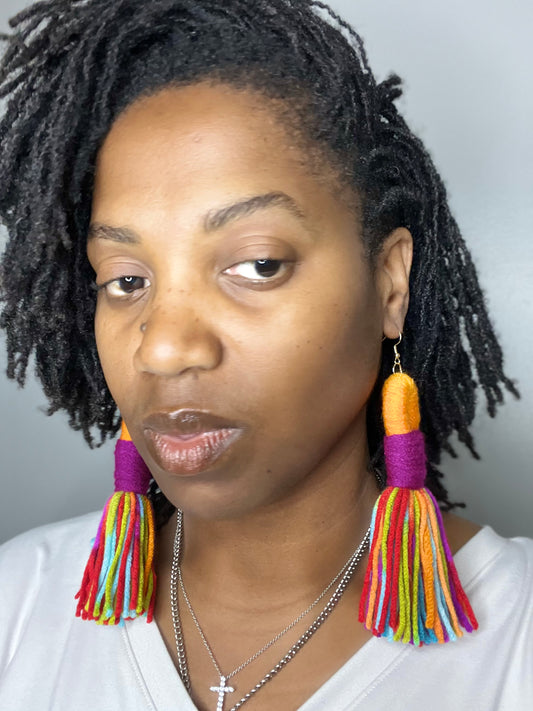 Fruit Loops Loop Tassel Earrings
