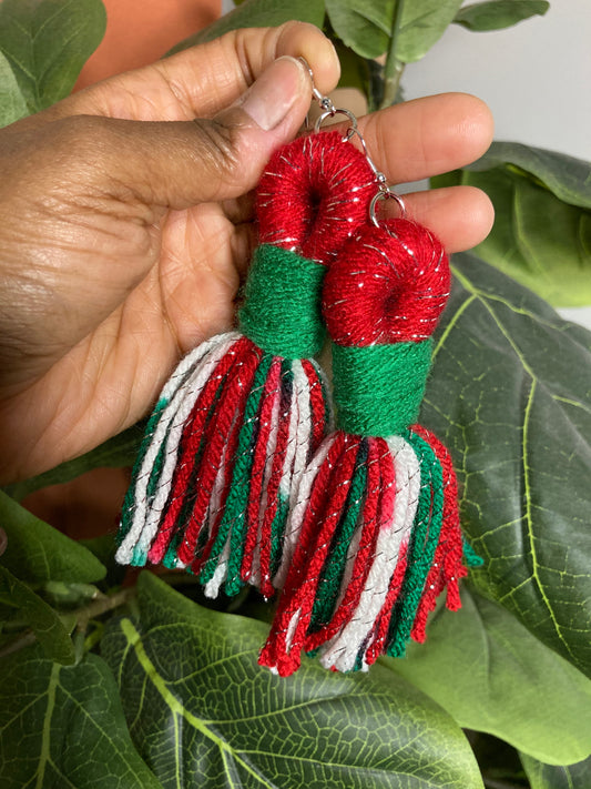MERRY N BRIGHT HOOP TASSEL EARRINGS