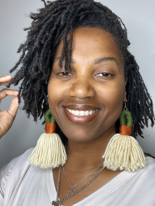 Fall-ing Tings Loop Tassel Earrings
