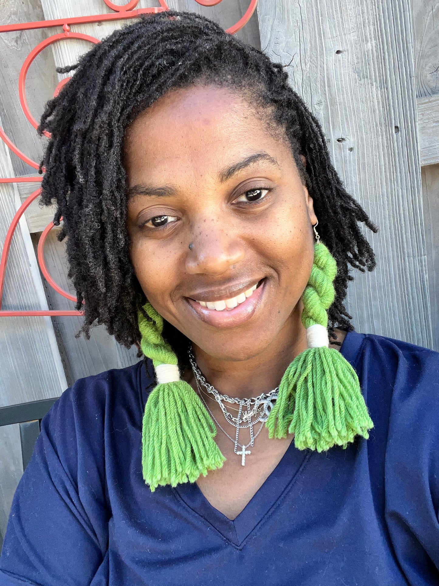 TWISTED UP TASSEL EARRINGS | MOSS GREEN