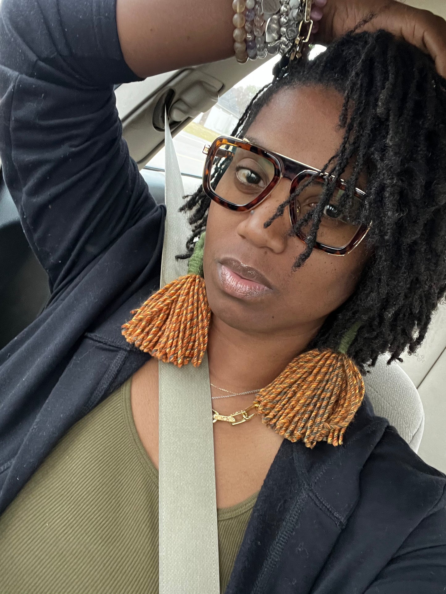 Fall Vibes Tassel Hoop Earrings