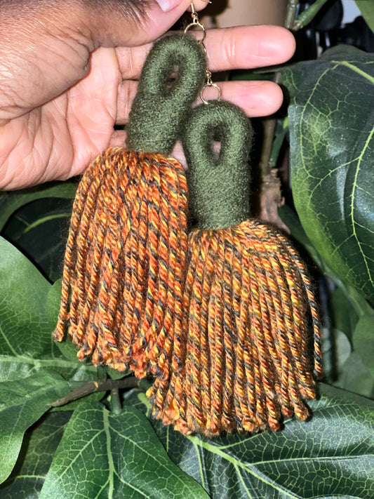 Fall Vibes Tassel Hoop Earrings
