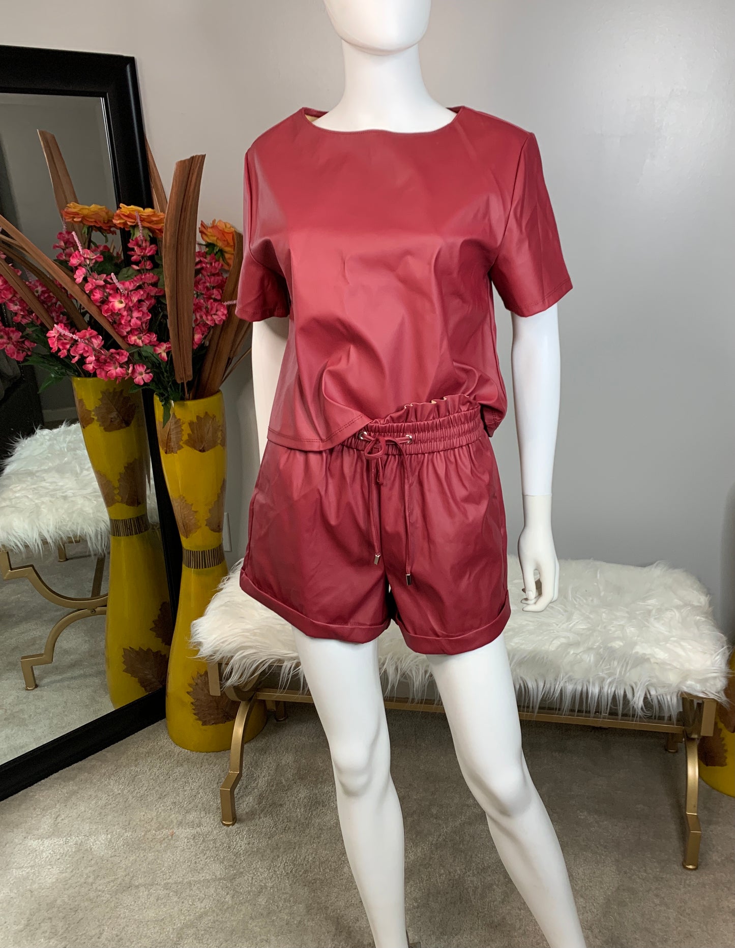 Kelly Vegan Leather Short Set