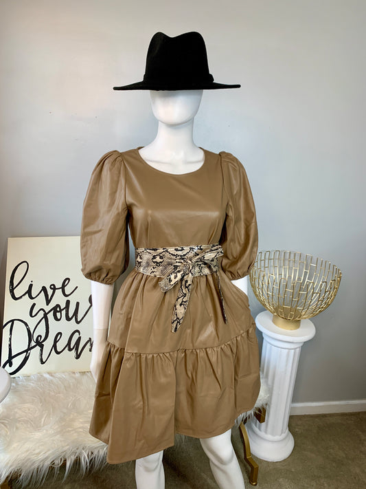 Tiered Up Dress | Latte